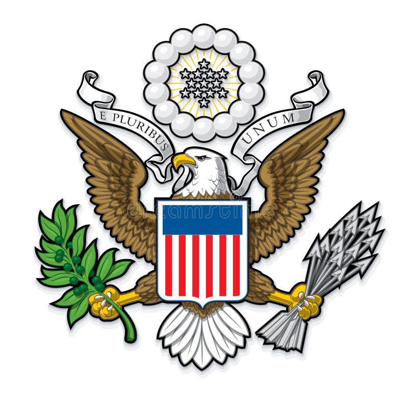 Stor skyddsremsa skalliga Eagle för USA vektor illustrationer Stor skyddsremsa skalliga Eagle för USA vektor illustrationer