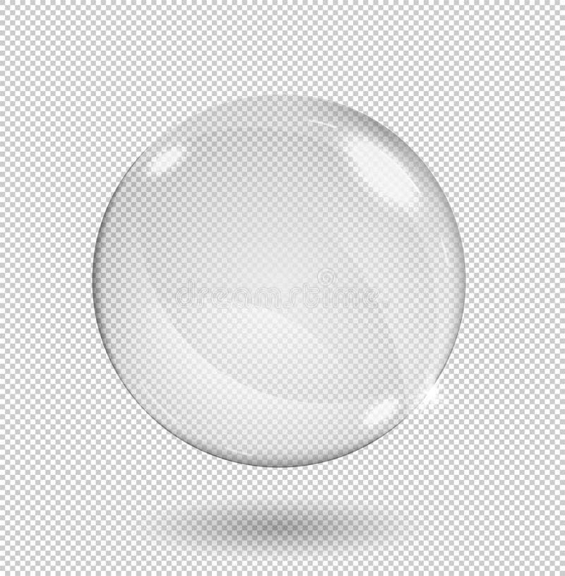 Stor vit genomskinlig glass sfär med ilskna blickar och viktig Stordia endast i vektorformat stock illustrationer