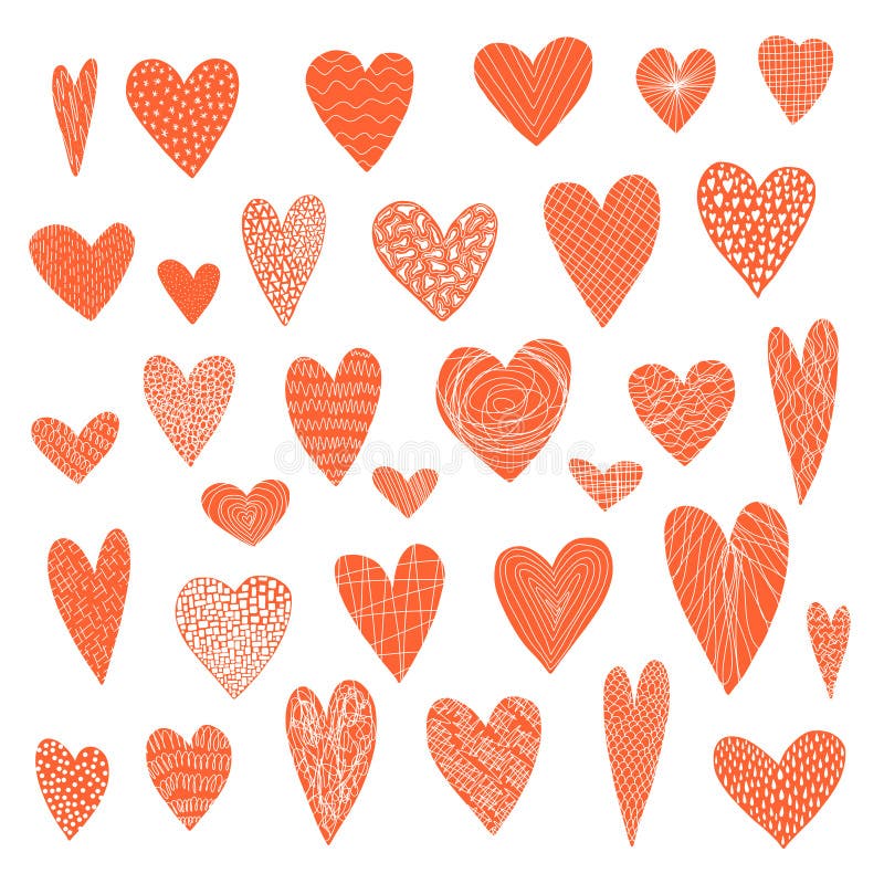Stora mängder söta, röda, texturerade hjärtan royaltyfri illustrationer Stora mängder söta, röda, texturerade hjärtan royaltyfri illustrationer