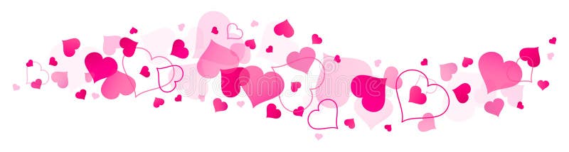Stora och små rosa hjärtor för horisontalbaner royaltyfri illustrationer Stora och små rosa hjärtor för horisontalbaner royaltyfri illustrationer