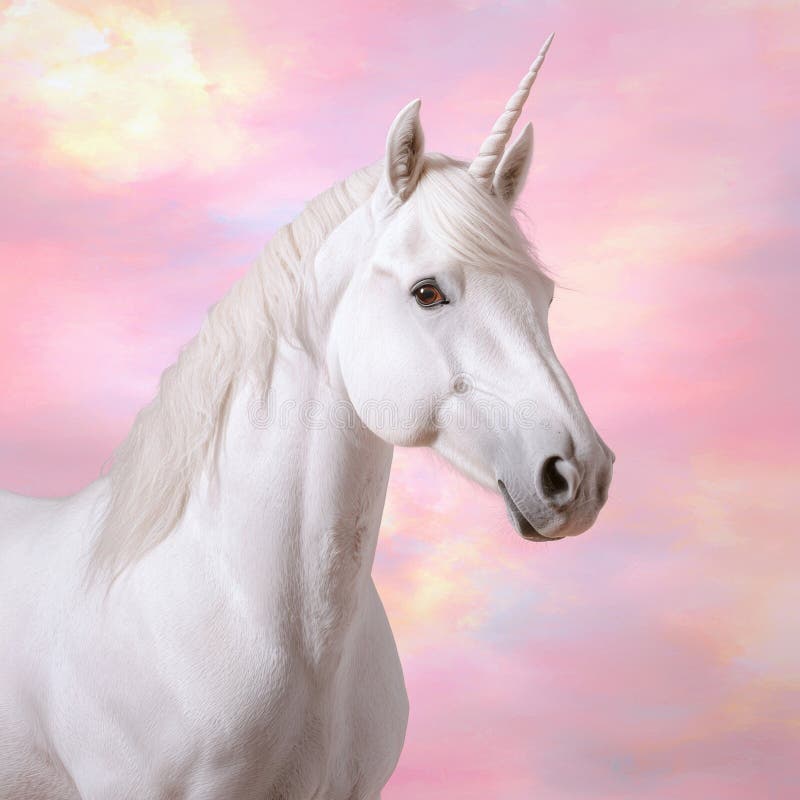 Stora vita enhörn mot rosa himmel stock illustrationer