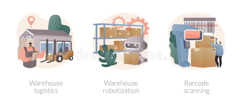 Storage automation abstract concept vector illustrations. vector illustration