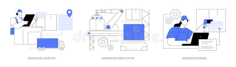 Storage automation abstract concept vector illustrations. vector illustration