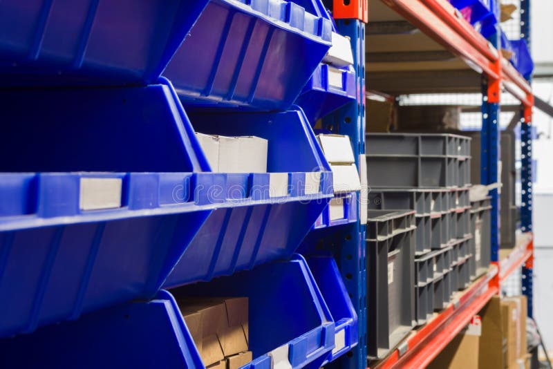 Warehouse Storage Bins and Racks Stock Photo Image of commercial