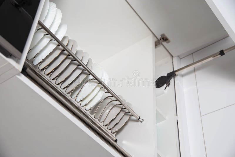 Storage of Clean Dishes in a Separate Kitchen Section with a Lifting