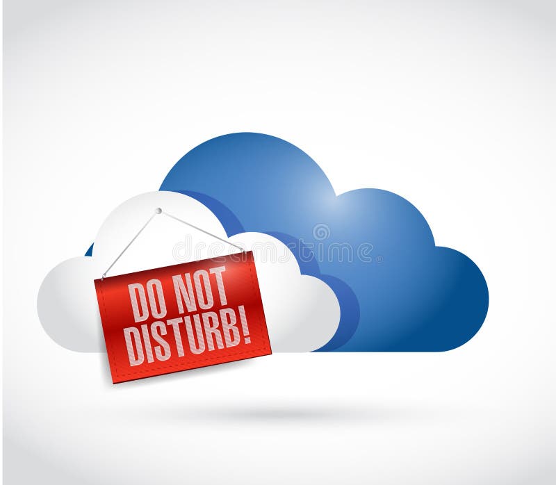 Storage cloud with a do not disturb hanging sign stock illustration