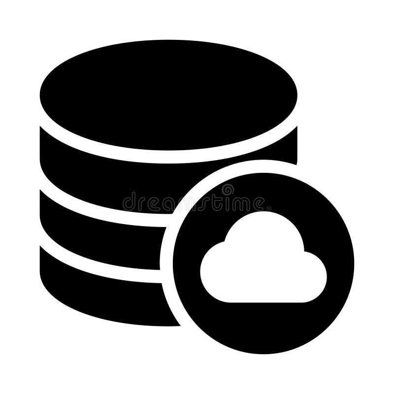 Storage cloud glyphs icon vector illustration