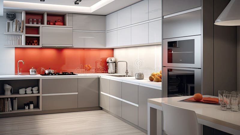 Storage kitchen interior stock illustration. Illustration of urban