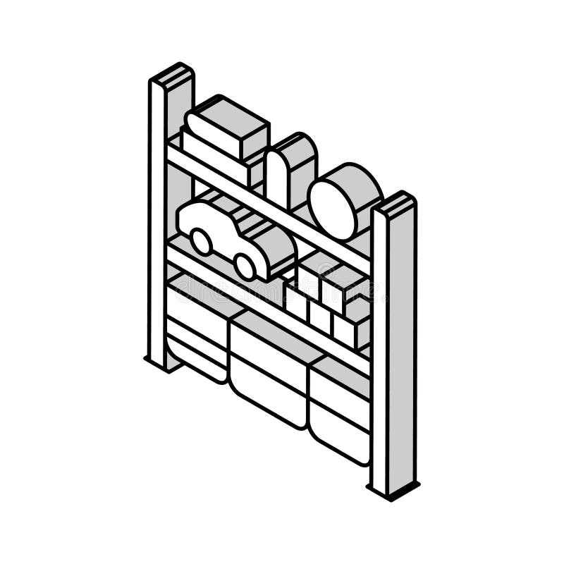 Imaginea vectorială a pictogramei izometrice a organizatorului de stocare pentru copii vector illustration