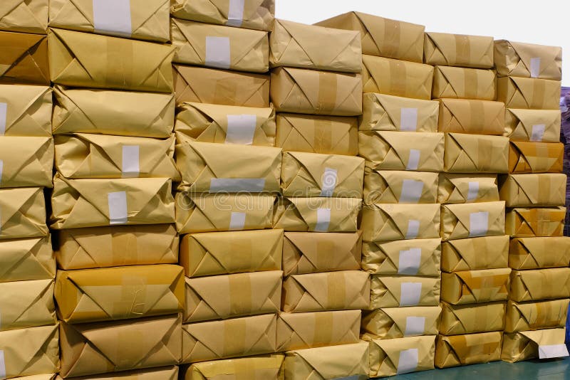 Storage Of Parcels In The Cargo Stock Image Image of packing, stack