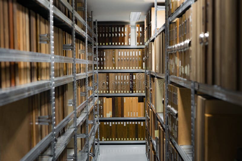 Storage archive depostiory room with folders stock images Storage archive depostiory room with folders stock images