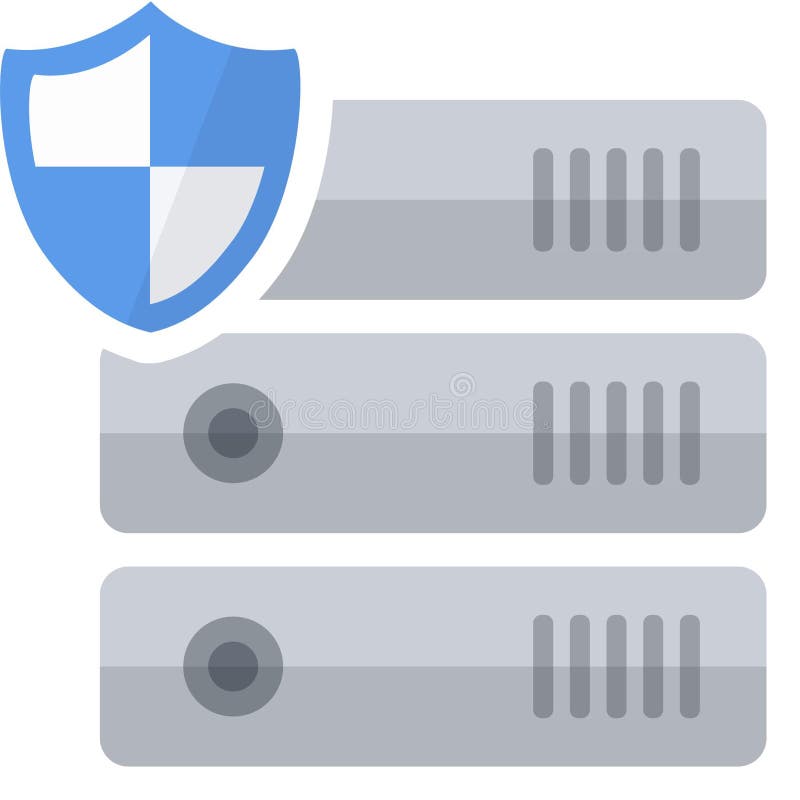 Storage Server Shield Secure vector illustration