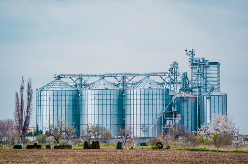 Storage Tanks Cultivated Agricultural Crops Processing Plant Stock