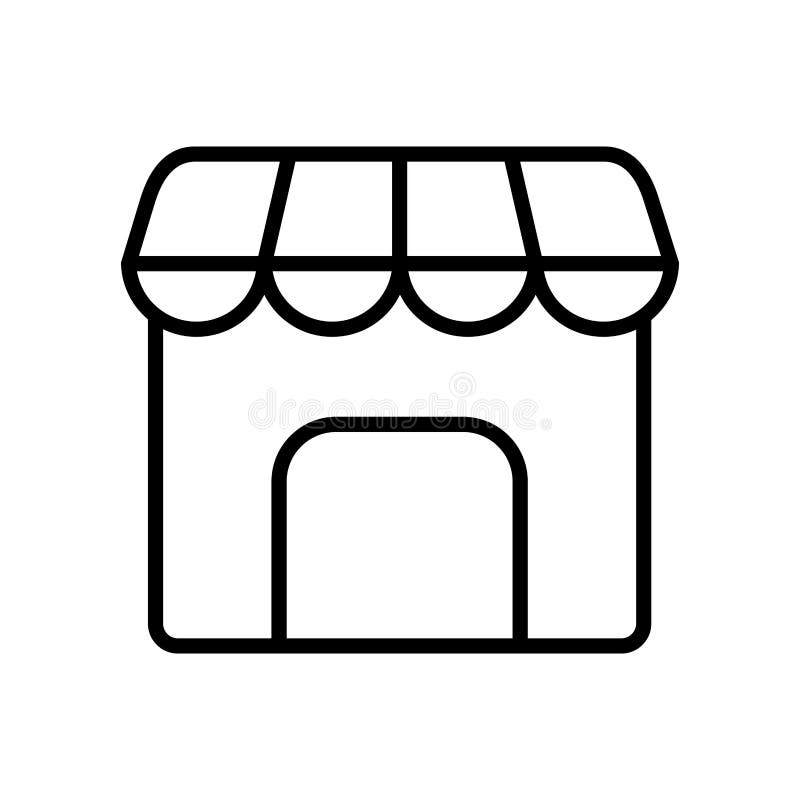 Store building front icon stock illustration