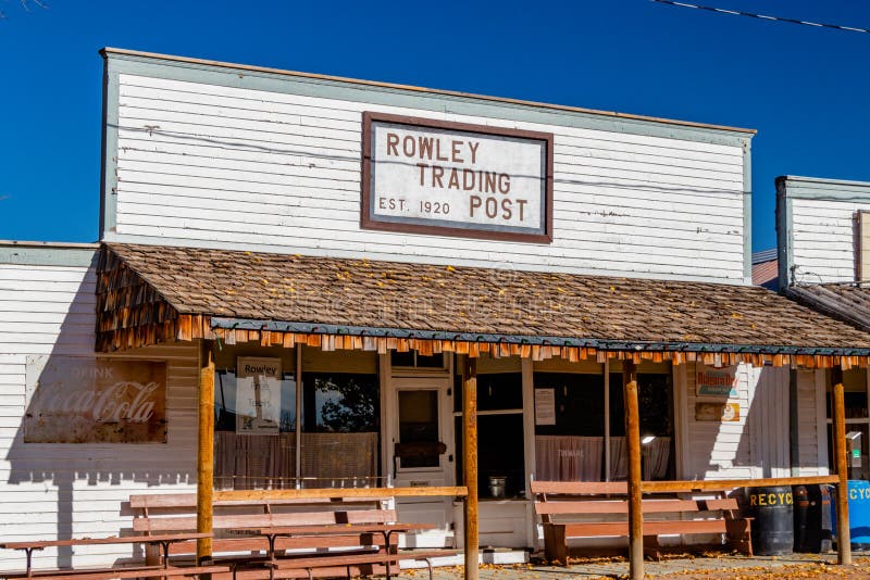 Store Fronts, Rowley Ghost Town. Rowley, Alberta, Canada Stock Photo