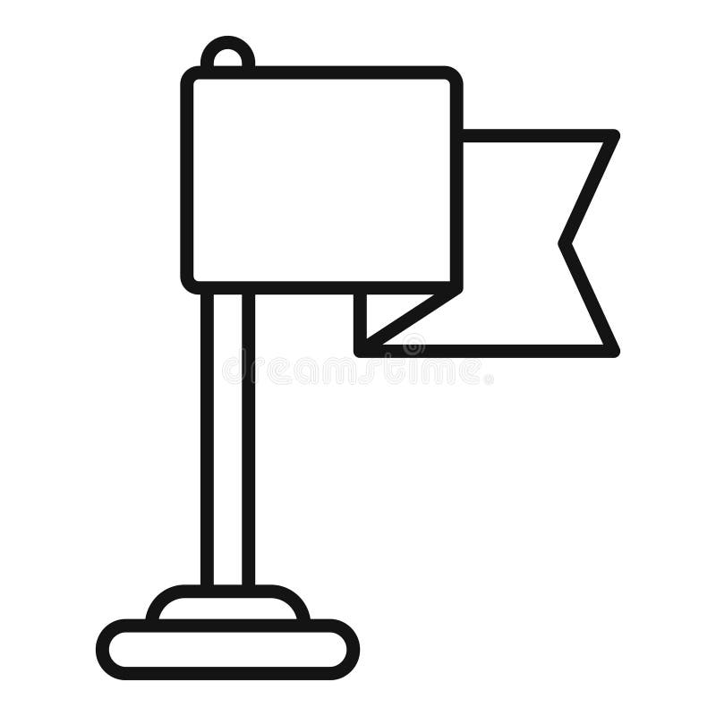 Store locator flag icon outline vector. Map street center royalty free illustration