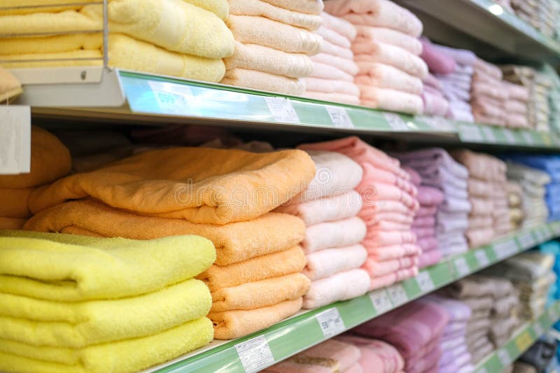 Shop with a Wide Range of Towels Stock Photo Image of colors, bazaar 269812274