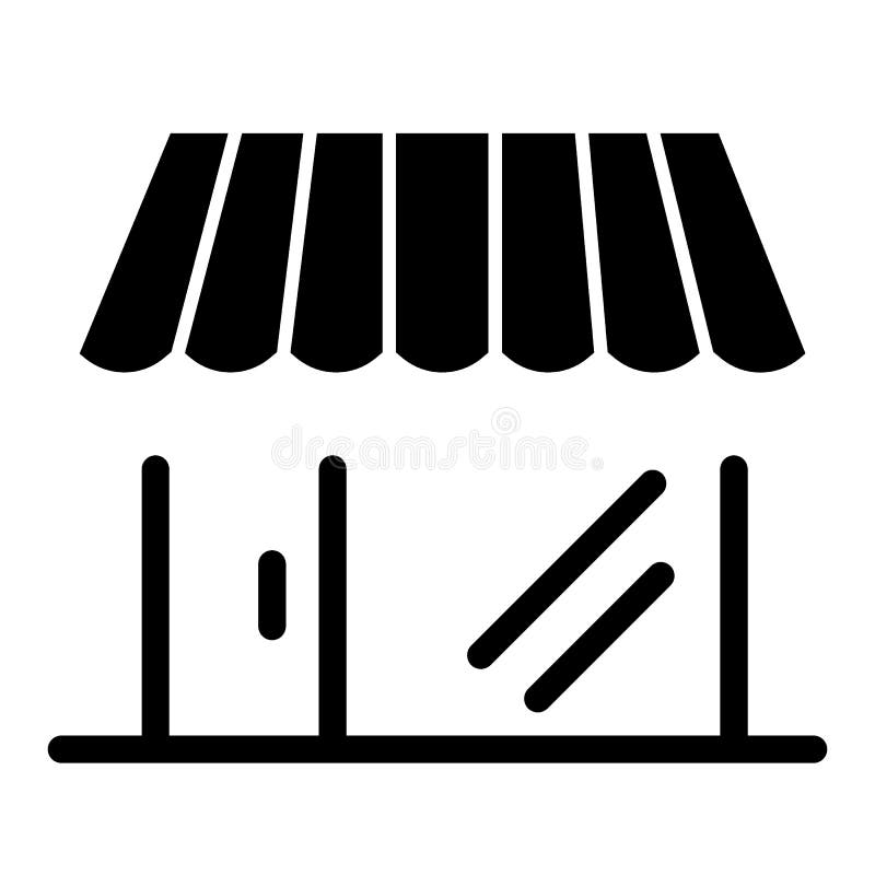 Store Solid Icon. Showcase Vector Illustration Isolated on White. Shop