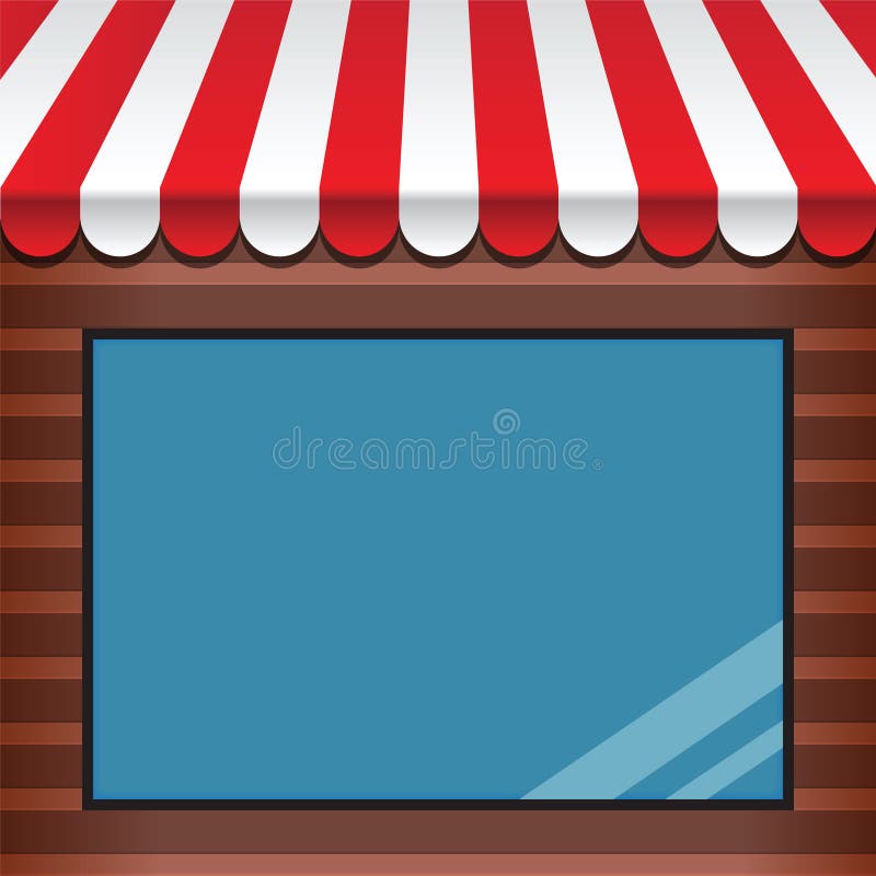Storefront with awning stock illustration