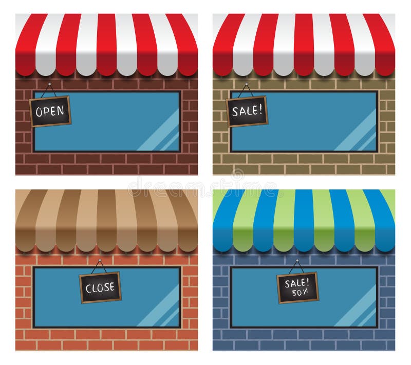 Storefront with awning vector illustration