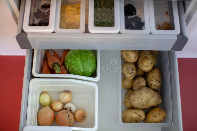 Storing Vegetables in the Kitchen. Stock Photo Image of kondo, eating