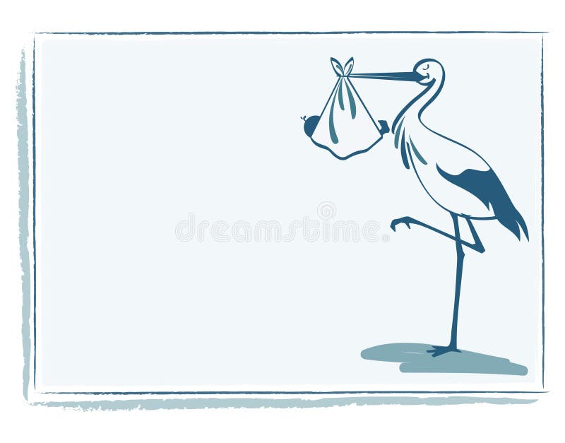 Stork with baby boy card vector vector illustration Stork with baby boy card vector vector illustration