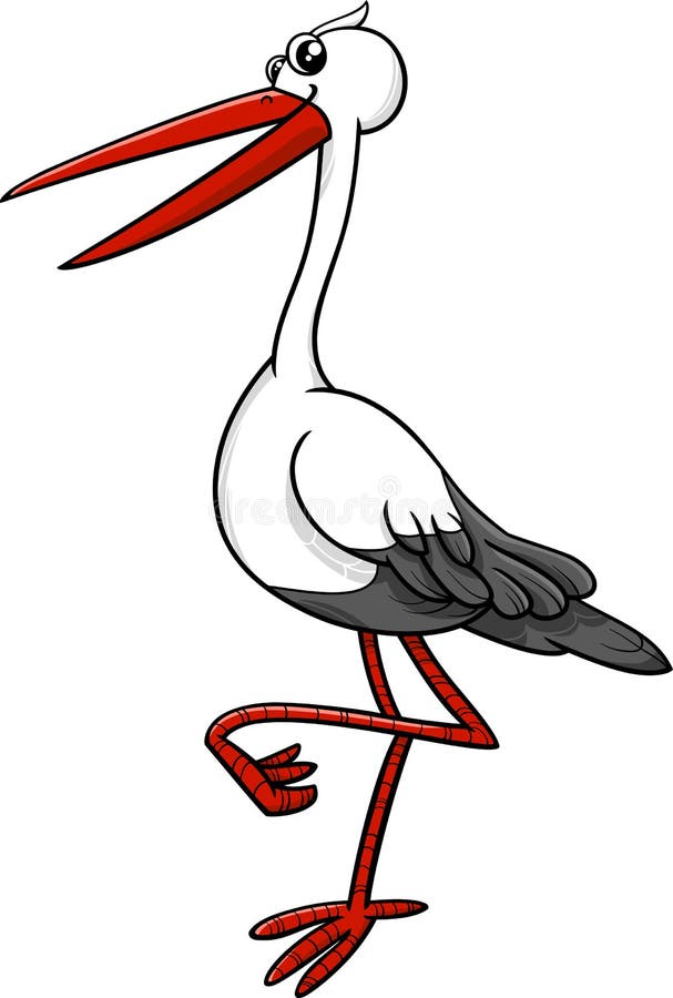Stork bird animal character vector illustration Stork bird animal character vector illustration