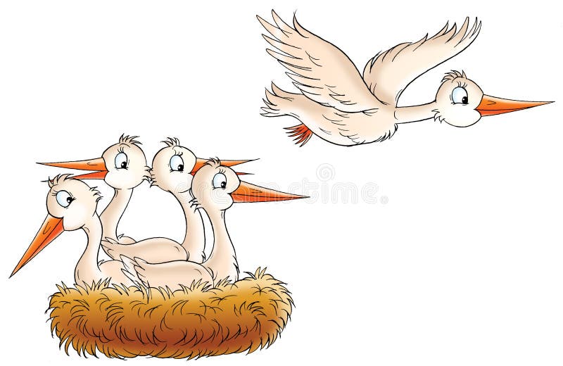 Stork Nest Stock Illustration Illustration Of Character