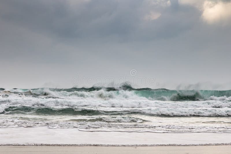 Atlantic Waves at Mealista Coast on the Isle of Lewis in Scotland