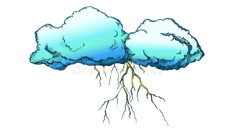 Storm Cloud With Flash Lightning Color Vector royalty free illustration Storm Cloud With Flash Lightning Color Vector royalty free illustration