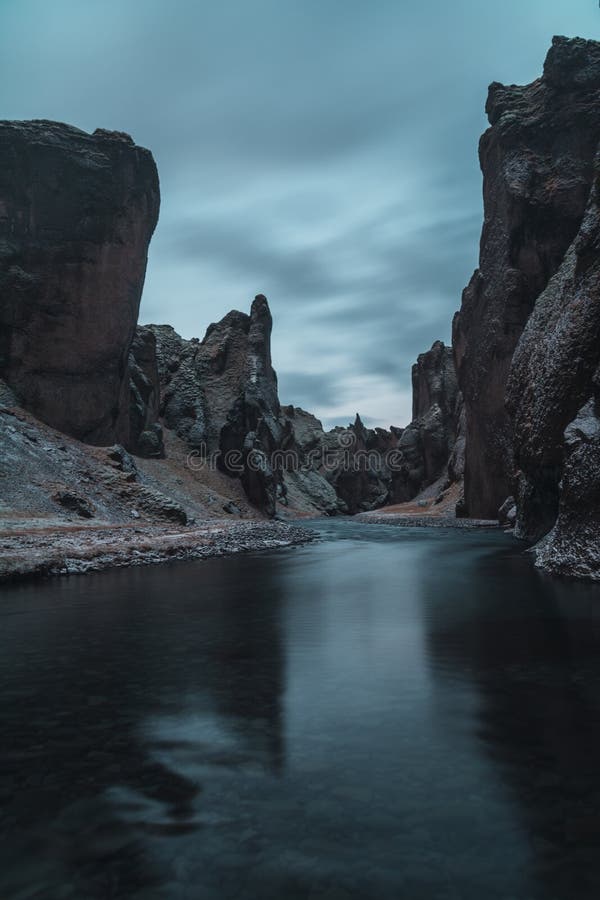 Storm Clouds Above Fjadrargljufur Canyon Stock Image Image Of Finland