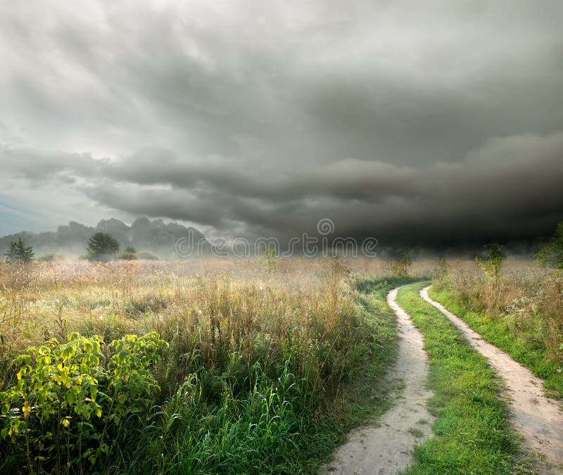 Storm Clouds And Road Stock Image Image Of Beauty Cloudscape 33729959