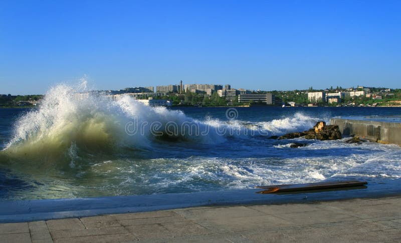 Storm in the Crimean city of Sevastopol