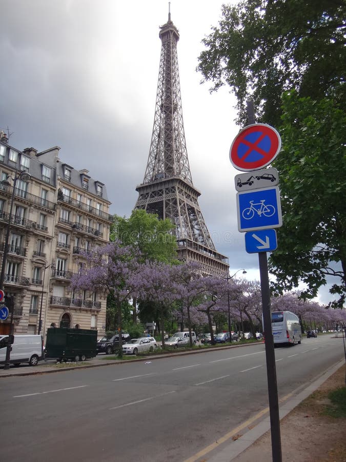 Gloomy Day at the Eiffel Tower royalty free stock image Gloomy Day at the Eiffel Tower royalty free stock image