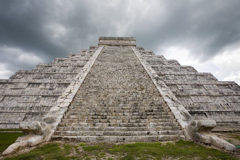 Storm over El Castillo temple at Chichen Itza