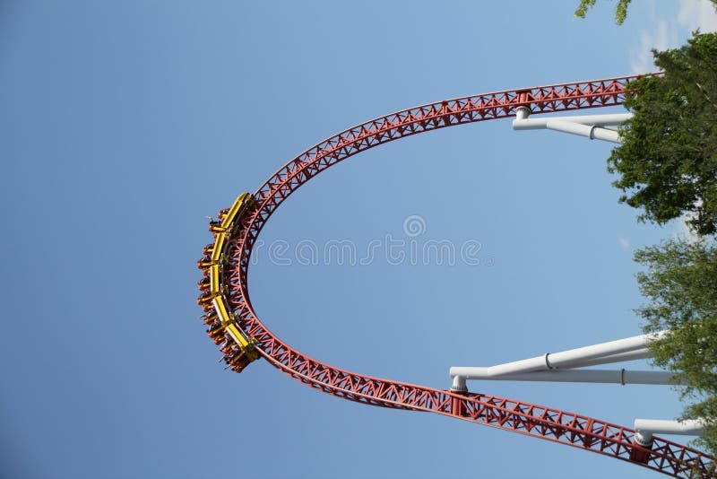 Storm Runner Roller Coaster Cresting Stock Photo - Image of play ...