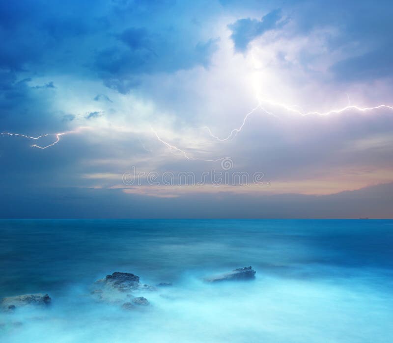 Storm in sea