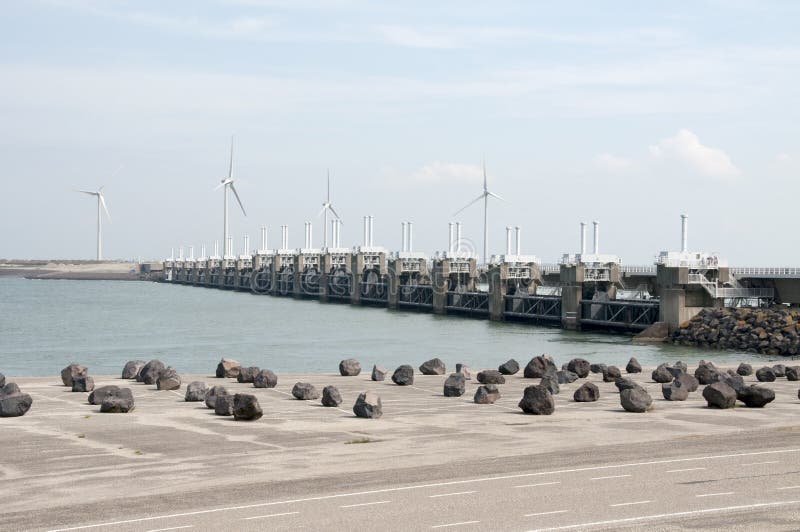 Storm surge barrier in The Netherlands royalty free stock photo Storm surge barrier in The Netherlands royalty free stock photo