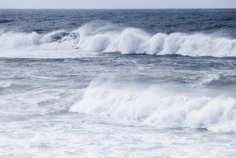 Stormy Crashing Ocean Waves during Storm in the Atlantic Ocean