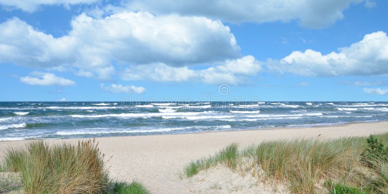 Stormy Day at Beach of Baabe,Ruegen,Germany