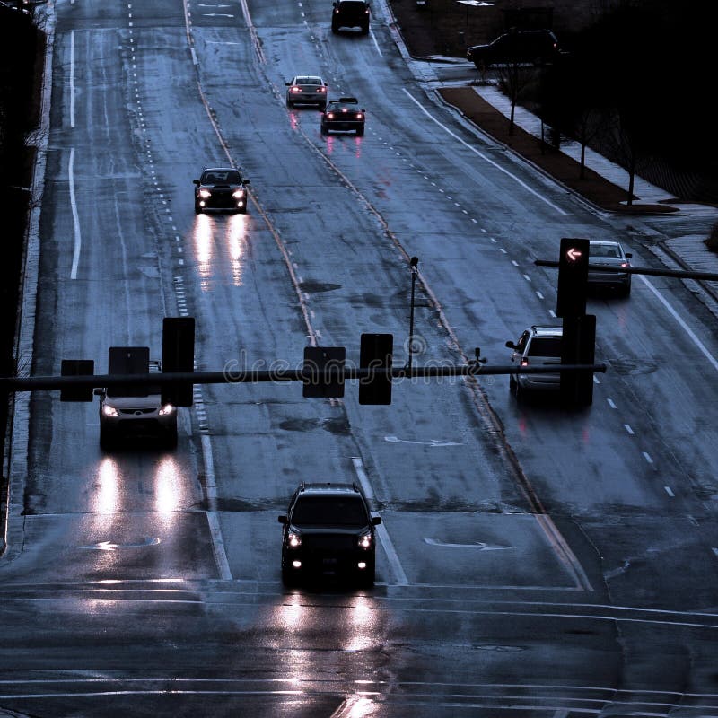 Stormy Road Driving in Rain