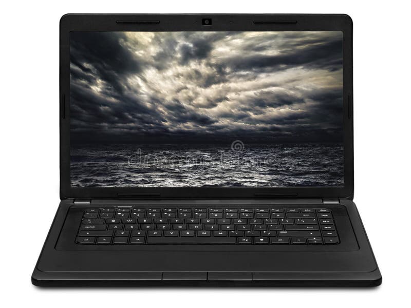 Landscape on laptop screen stock image. Image of communication 25444261