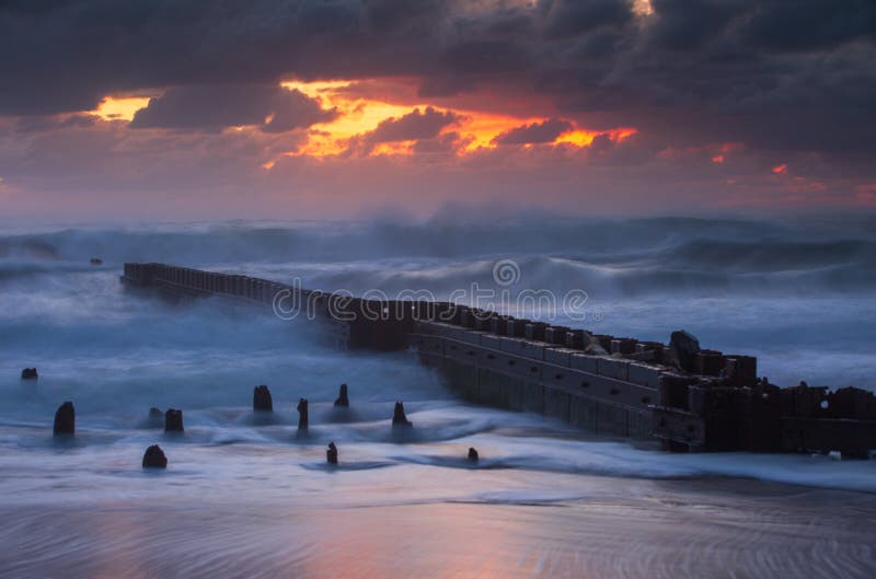 Stormy Seas at Sunrise on the Outer Banks NC