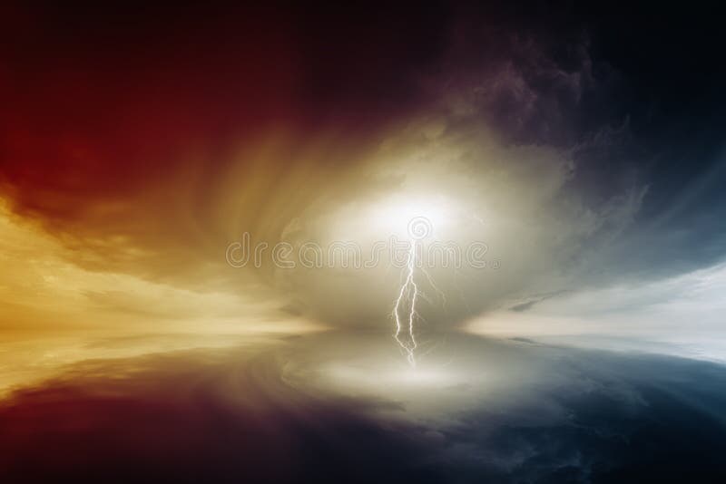 Stormy sky with lightnings stock photos Stormy sky with lightnings stock photos