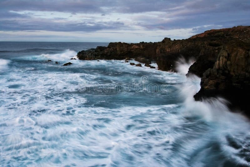 Stormy Waves, Rocky Cliffs