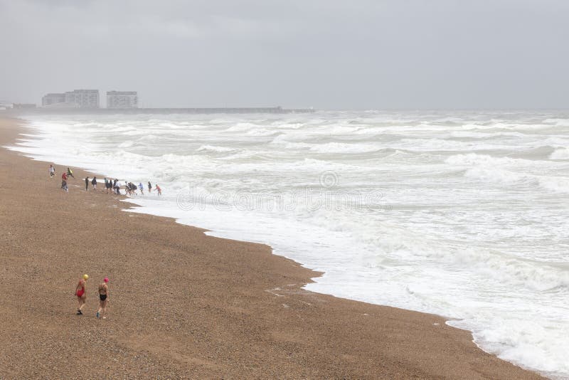 Stormy Weather on Brighton Sea Front Editorial Stock Image Image of