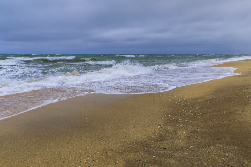 Stormy Weather on the Coast of the Caspian Sea Stock Image Image of