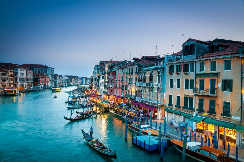 Grand Canal färgrika venice arkivbilder Grand Canal färgrika venice arkivbilder