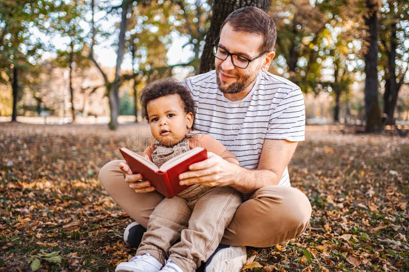 Story Time: Learning and Bonding in Nature stock photos