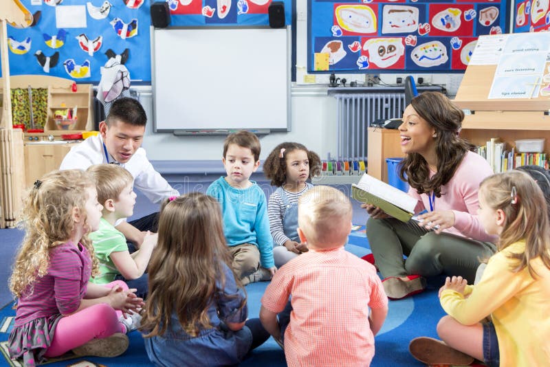 Story Time at Nursery royalty free stock photos Story Time at Nursery royalty free stock photos